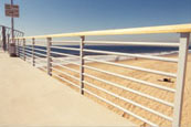 aluminum multi-line guardrail for beach in California