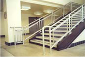 aluminum railing for stairs with mesh inserts for stairs