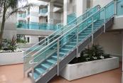 Glass railing for stairs