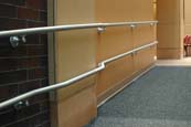 hallway aluminum handrail