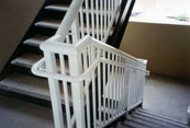 stairs with aluminum handrail