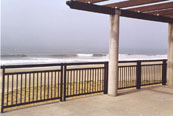 3 line picket rail for beach front aluminum picket railing